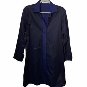 Jean Paul Knott navy cotton tunic dress pin S/M